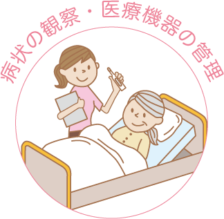 病状の観察・医療機器の管理